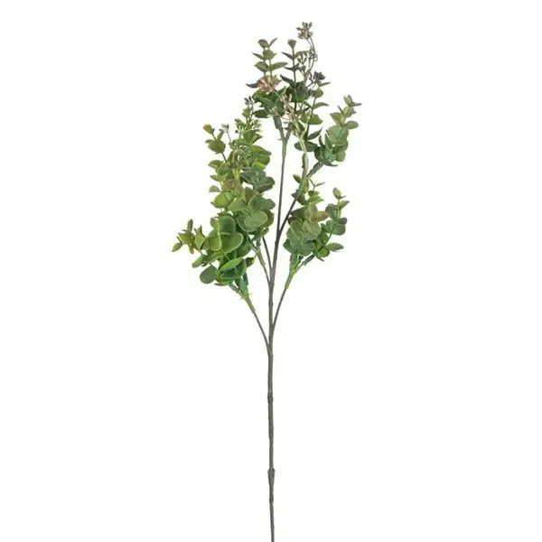 Ramura decorativa artificiala,frunze si floricele roz,50 cm