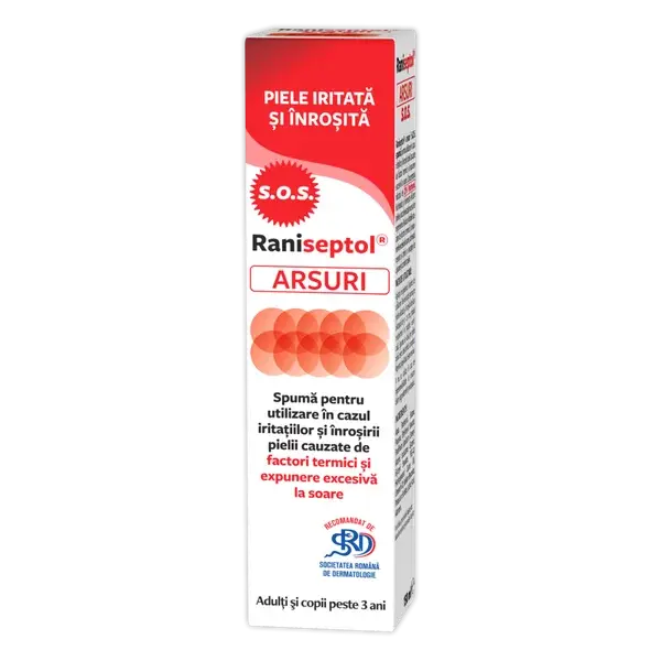 Raniseptol arsuri S.O.S – Spuma cu 20% Pantenol, Zdrovit | 150 ml