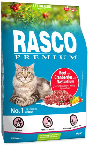 RASCO Premium Sterilized Hrană pentru pisici adulte, cu Vită