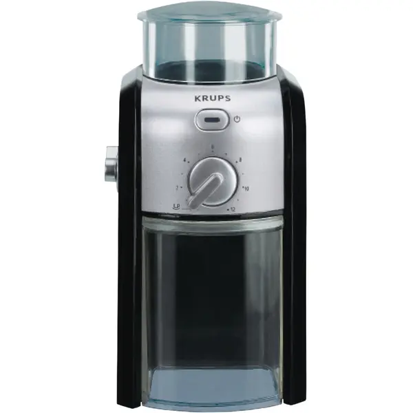 Rasnita de cafea electrica Krups Burr Grinder GVX242, 100 W, 17 setari macinare, 200g, perie curatare inclusa, negru