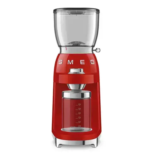 Rasnita de cafea Smeg CGF11RDEU, 150 W, 30 de setari macinare, capacitate 350 g boabe cafea (Rosu)