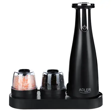 Rasnita electrica de condimente cu 3 recipiente Adler AD 4449b, 7 W, 150 ml, Auto oprire (Negru)