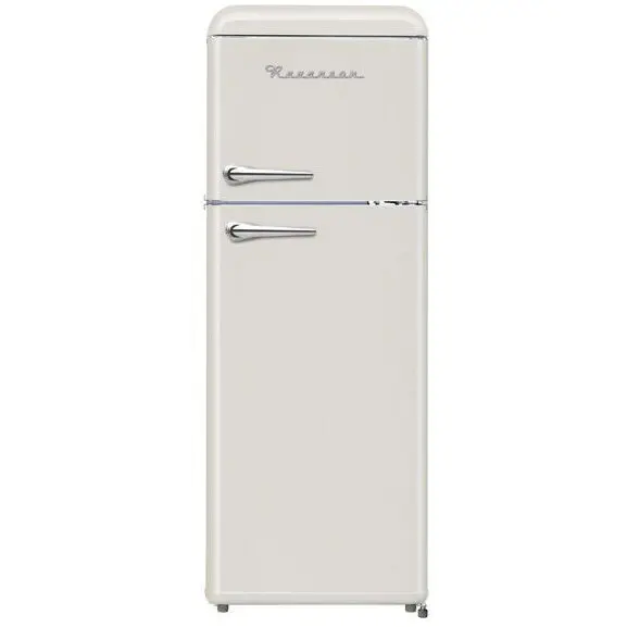 Ravanson Frigider cu doua usi design retro Ravanson LKK-250RC, 250L, Clasa E, crem