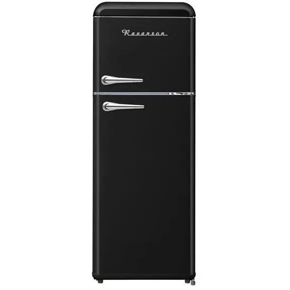 Ravanson Frigider design retro Ravanson LKK-210RB, 208L, Clasa E, negru