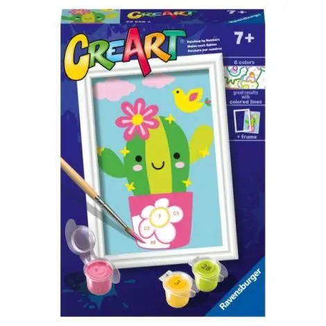 Ravensburger - CreArt pictura pe numere pentru copii cactus in ghiveci