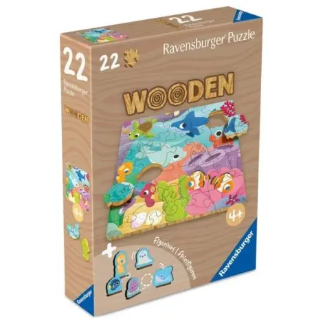Ravensburger - Puzzle din lemn vietati marine 22 piese