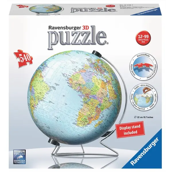 Ravensburger Puzzle Ravensburger 3D - Glob pamantesc, 540 piese