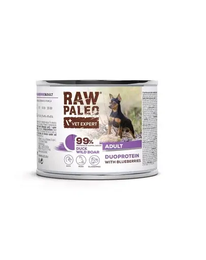 RAW PALEO Duck Boar Adult 200g conserva pentru caini cu rata si mistret
