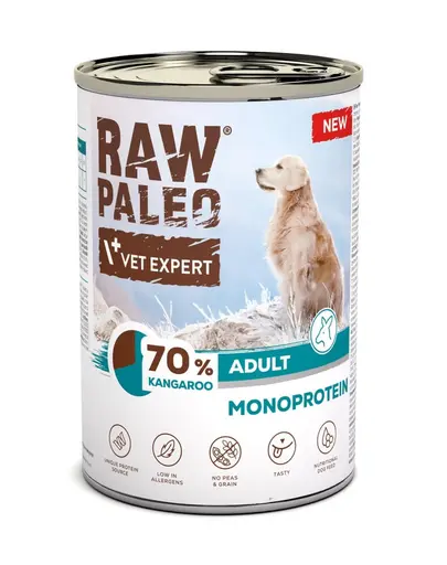 RAW PALEO Monoprotein Adult cu cangur 400 g hrană umedă pentru câini