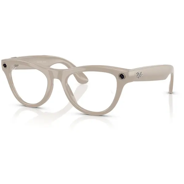 Ray-Ban Ochelari Smart Ray-Ban Meta SKYLER, Marime M, Negru, 32 GB stocare, Camera Foto 12mp, 5 microfoane, difuzoare, Wifi 6, Meta AI, Standard, Clear-Saphire Transitions, Bej-Lucios