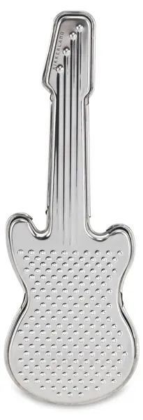 Răzătoare Kikkerland - Guitar Grater, oțel inoxidabil, 25,5 x 8,7 cm