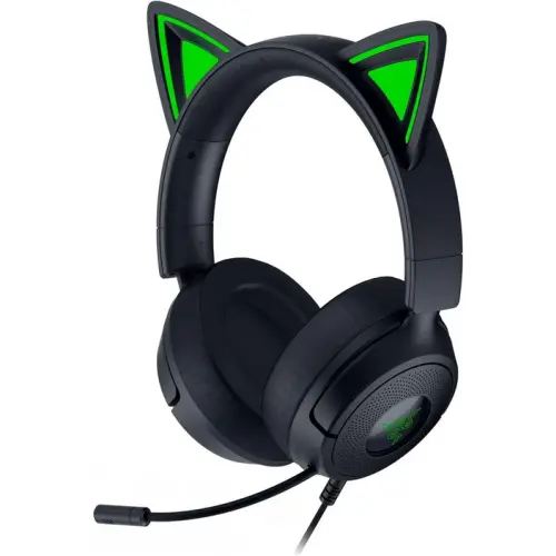 Razer Casti Gaming cu fir Razer Kraken Kitty V3 X, Jack 3.5 mm, microfon, Verde/Negru