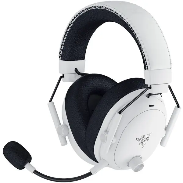 Razer Casti gaming wireless Razer Blackshark V3 Pro, microfon unidirectional, izolare fonica activa, sistem sunet 7.1, frecventa 20 - 28000, autonomie 70 ore, alb