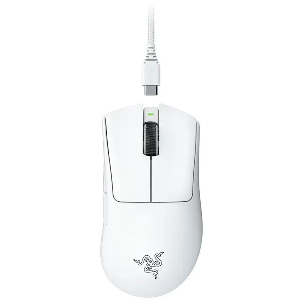 Razer Mouse gaming wireless Razer DeathAdder V3 Pro, USB, 30k DPI, Alb