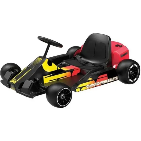 Razor Kart electric Razor Ground Force Elite, putere motor 350W, autonomie 40min, 22,5 km/h, Negru-Rosu