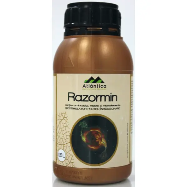 Razormin 0.5 L, biostimulator de inradacinare foliar/irigare, Atlantica, aminoacizi+ Azot+ Fosfor pentru pomi fructiferi, vita de vie, legumicultura, agricultura, culturi hidroponice, pepiniere, plante ornamentale - Default Title
