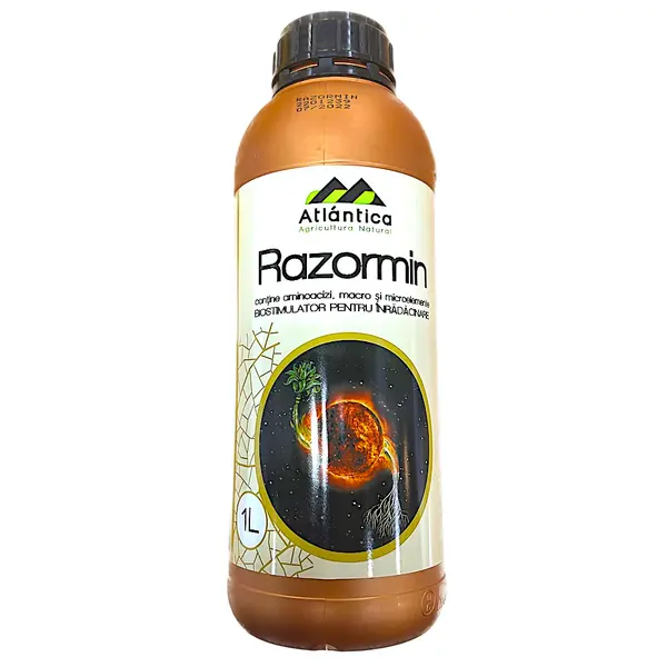 Razormin 1 L, biostimulator de inradacinare foliar/irigare, Atlantica, aminoacizi+ Azot+ Fosfor pentru pomi fructiferi, vita de vie, legumicultura, agricultura, culturi hidroponice, pepiniere, plante ornamentale - Default Title