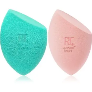 Real Techniques Miracle Mattifying Sponge Duo aplicator spumă asupra machiajului