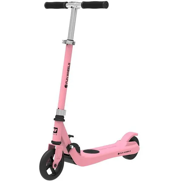 Rebel Trotineta electrica Fun Wheels R, Viteza maxima 12 Km/h, Autonomie 6Km, Motor 100W, IP54, roti 5.5, Roz