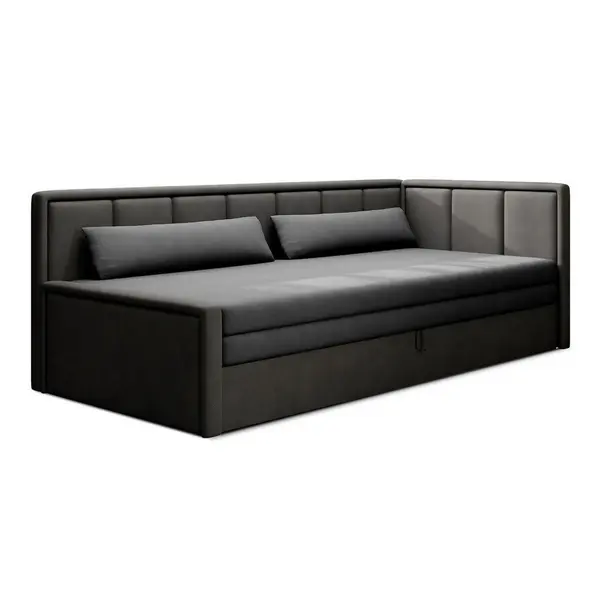 Recamier in textil antracit, negru