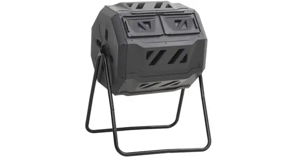 Recipient de compost de gradina, negru, 73x64x95 cm, 160 L