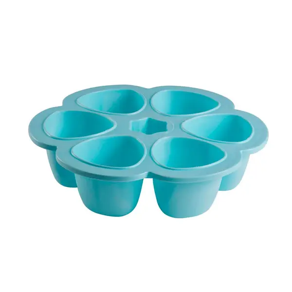 Recipient ermetic silicon multiportii 6x150 ml Beaba Blue