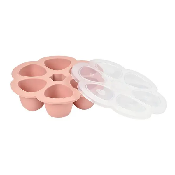 Recipient ermetic silicon multiportii 6x150 ml Beaba Old Pink