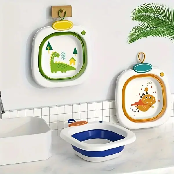 Recipient pentru clatire Little Mom Green ultrapliabil, cu margini rotunjite, pereti flexibili, capacitate 3500 ml