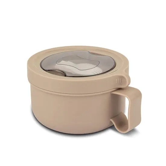 Recipient rotund pentru alimente din otel inoxidabil We Care Bej 850 ml