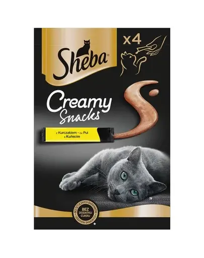 Recompense cremoase pisici cu pui SHEBA Creamy Snacks 4x12 g