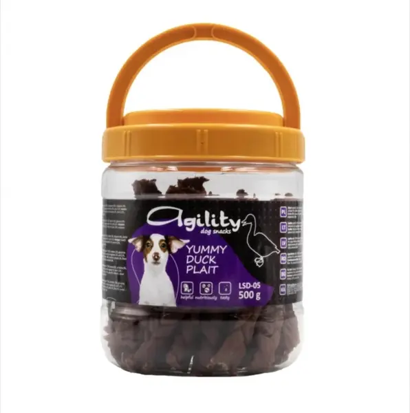 Recompense delicioase pentru caini Agility LSD-05, impletitura de rata, 500g
