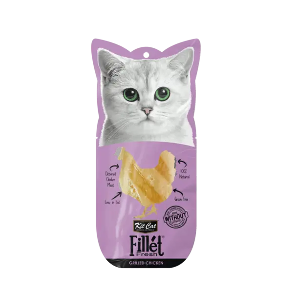 Recompense lichde pentru pisici Kit Cat Fillet Fresh, pui la gril, 30g