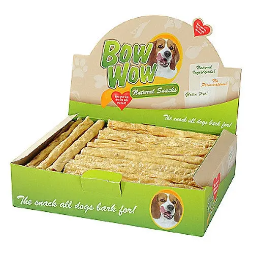 Recompense pentru caini Bow Wow Natural Stick, Ficat de pui, vita, Yucca, 22 cm, 50 bucati