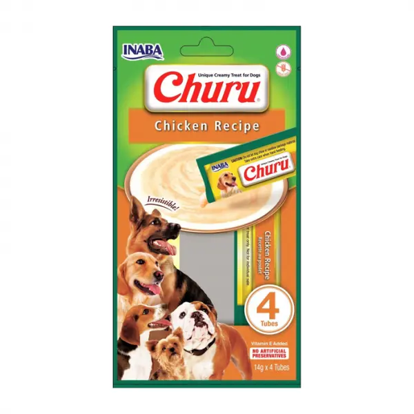 Recompense pentru caini Churu cu pui 4 buc x 14 gr