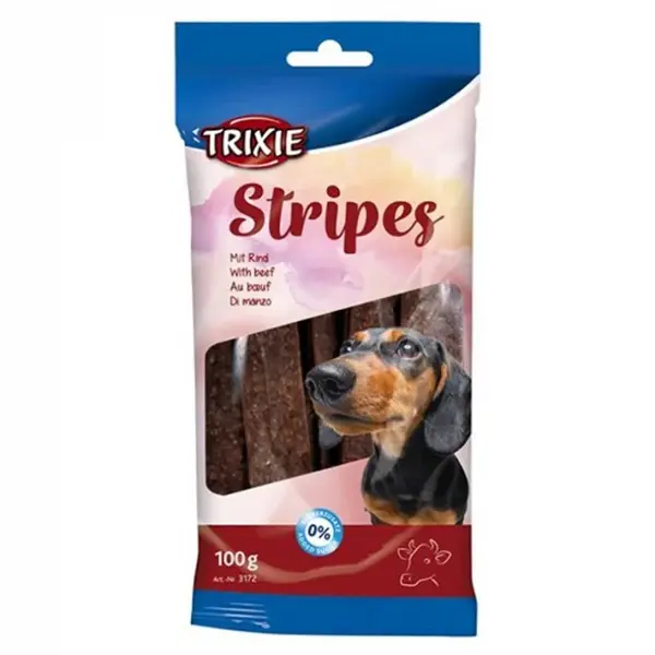 Recompense pentru caini Stripes cu vita 10 buc 100 gr