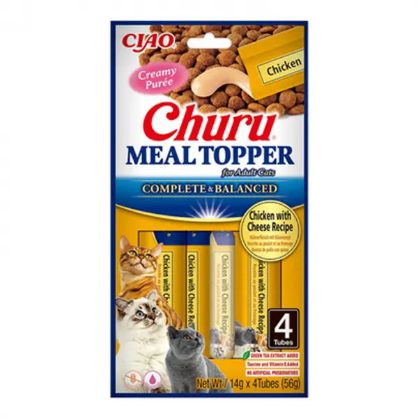 Recompense pentru pisici Churu Meal Topper cu pui branza 4 buc x 14 gr
