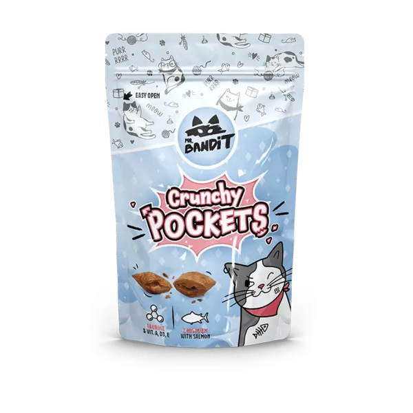 Recompense pentru pisici Mr. Bandit CAT Crunchy Pockets, somon, 40 g