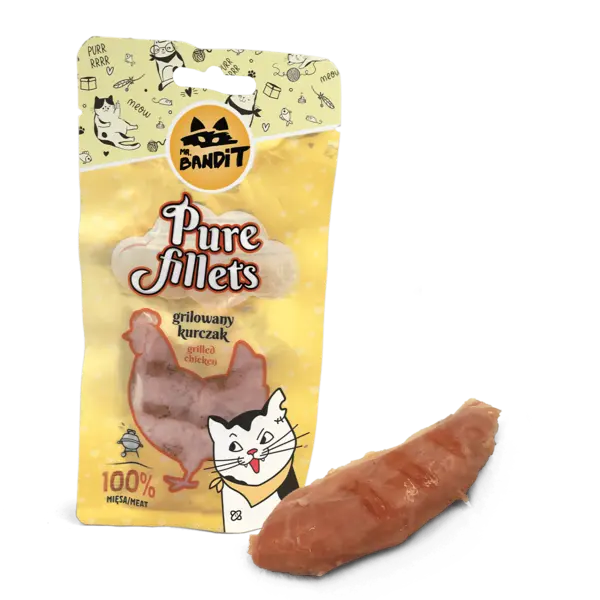Recompense pentru pisici Mr. Bandit CAT Pure Fillets, pui la gratar, 30 g
