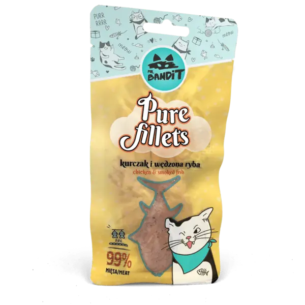Recompense pentru pisici Mr. Bandit CAT Pure Fillets, pui si peste afumat, 30 g