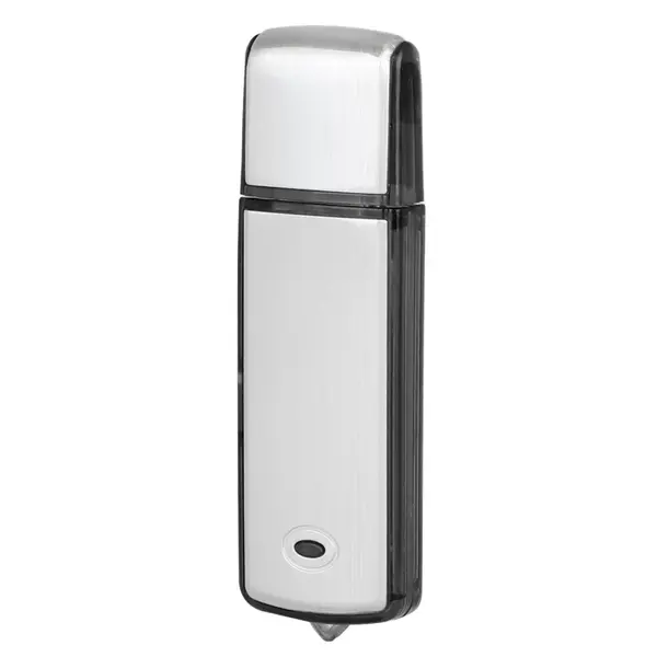 Recorder Spion NewEvo , USB, 16 GB, 200 De Ore de Inregistrare, Raza de Actiune pana la 8 Metri, Capacitate Baterie 350mAh, Argintiu