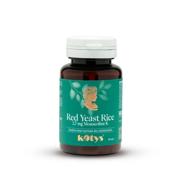 Red Yeast Rice 2.7 mg Monacoline K -- 60 capsule pentru susținerea colesterolului, Kotys