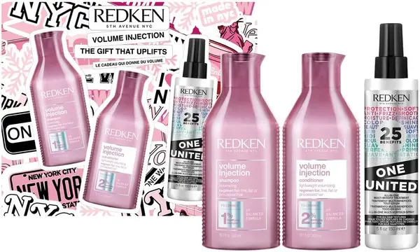 Redken Volume Injection Set - Șampon, Balsam și Spray, 2 х 300 + 150 ml