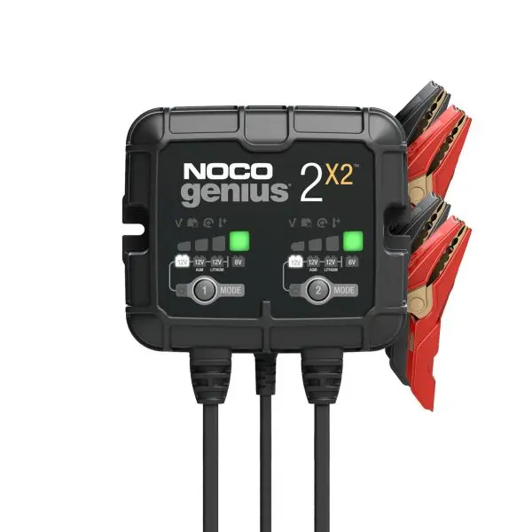 Redresor dublu Noco Genius 2x2 auto/moto 6V/12V 2A pentru acumulatori maxim 40A Plumb-Acid AGM GEL VRLA Litiu