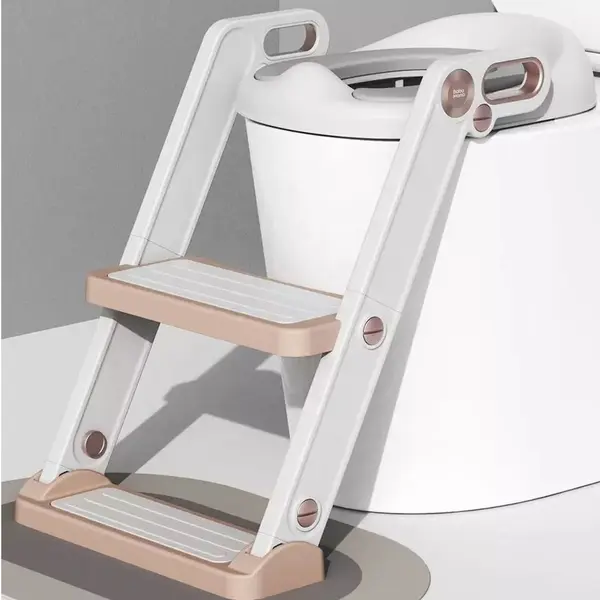 Reductor toaleta pentru copii Little Mom Potty Training White, pliabil, cu sezut moale din spuma PU, reglabil pe inaltime 5 nivele, manere ergonomice,pentru copii cu varsta pana la 7 ani, compatibilitate universala