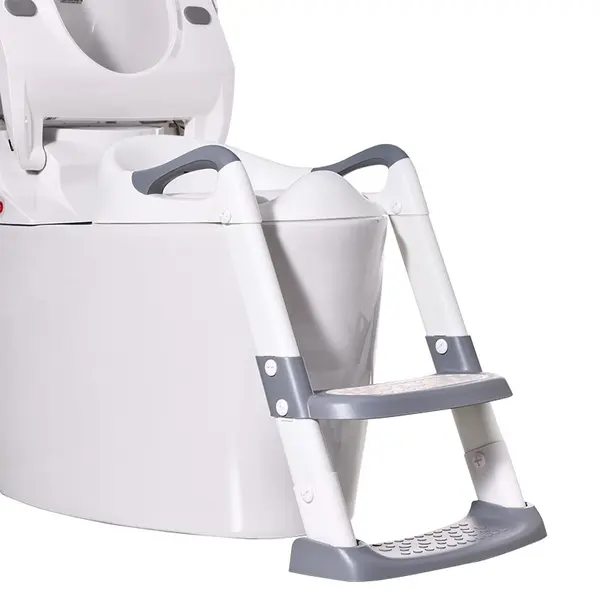 Reductor toaleta pentru copii Little Mom Safe Grey, cu manere laterale ergonomice, colac moale din spuma PU, inaltime ajustabila pe 5 nivele, design anti-stropire, baza antiderapanta, compatibilitate universala