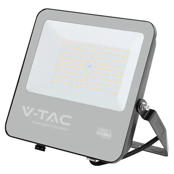 Reflector led 100w 135lm/w 6500k ip65 cablu 1m cip cree - negru/gri