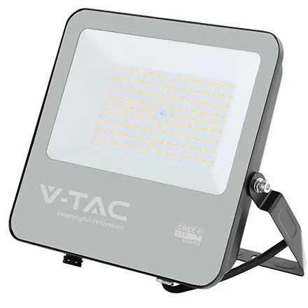 Reflector LED 100W 135LM/W 6500K IP65 cablu 1M cip CREE - NEGRU/GRI V-TAC SKU-232196