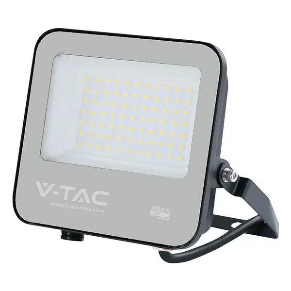 Reflector led 50w 135lm/w 6500k ip65 cablu 1m cip cree - negru/gri