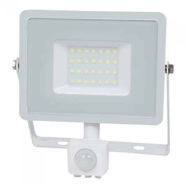 Reflector LED SMD 30W 6400K cu senzor de mișcare, IP65, alb