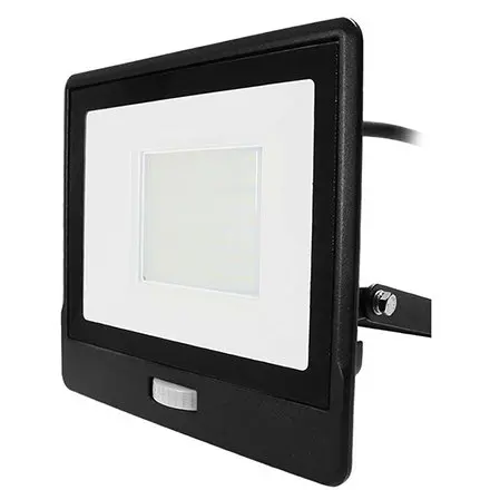 Reflector LED SMD 50W 6400K IP65 cu senzor miscare - negru V-TAC SKU-20291